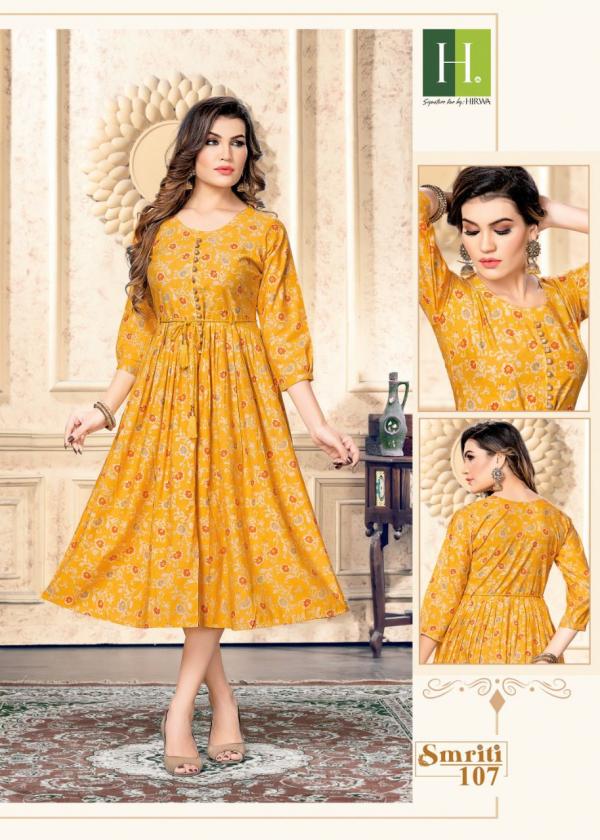 Hirwa Smriti Heavy Muslin Print Ghera Kurti Collection 